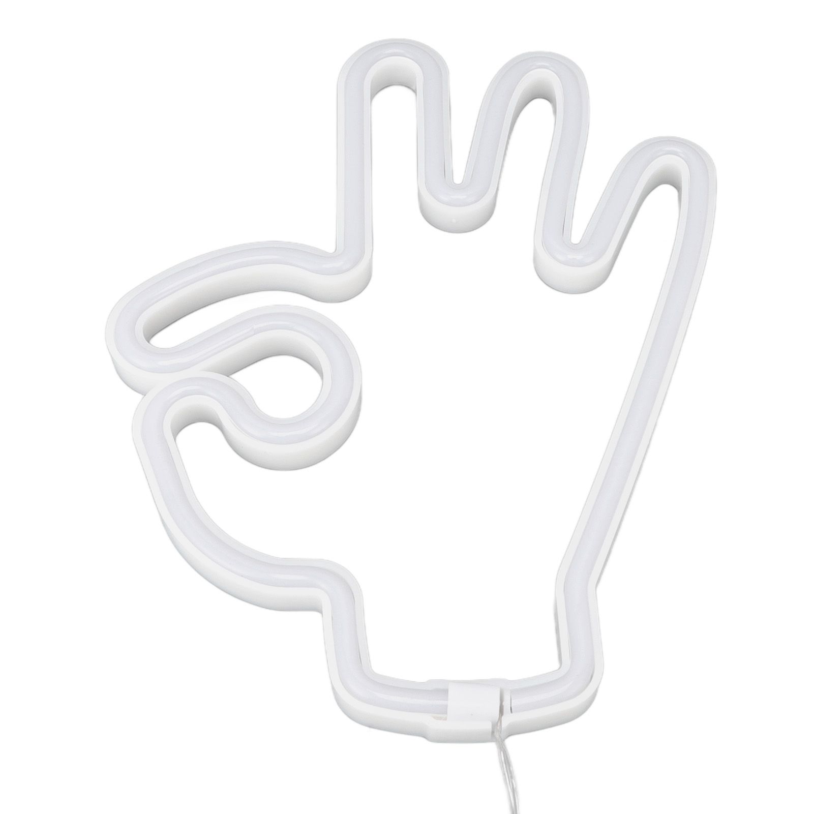 Hand Finger Neon Light OK Shaped LED Neon Sign Battery USB and Battery Powered Wall Decor Light for Home Bedroom — image 6