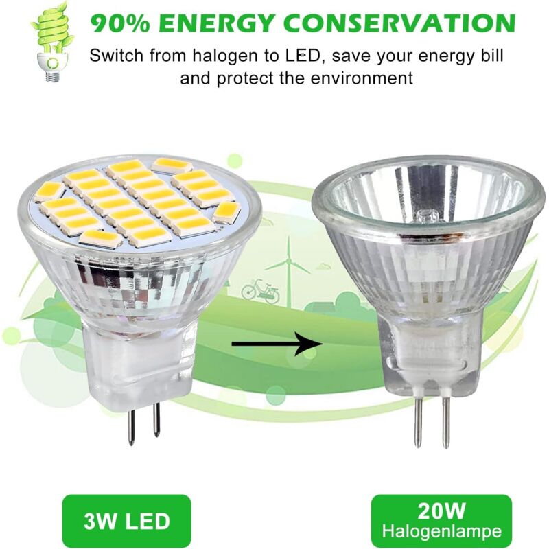 Mr11 Gu4 LED 3W Positive White Light 6500K, Non-Dimmable, Gu4 LED Spot Bulbs, 25-35W Halogen Equivalent, 350Lm, Ac/Dc — image 4