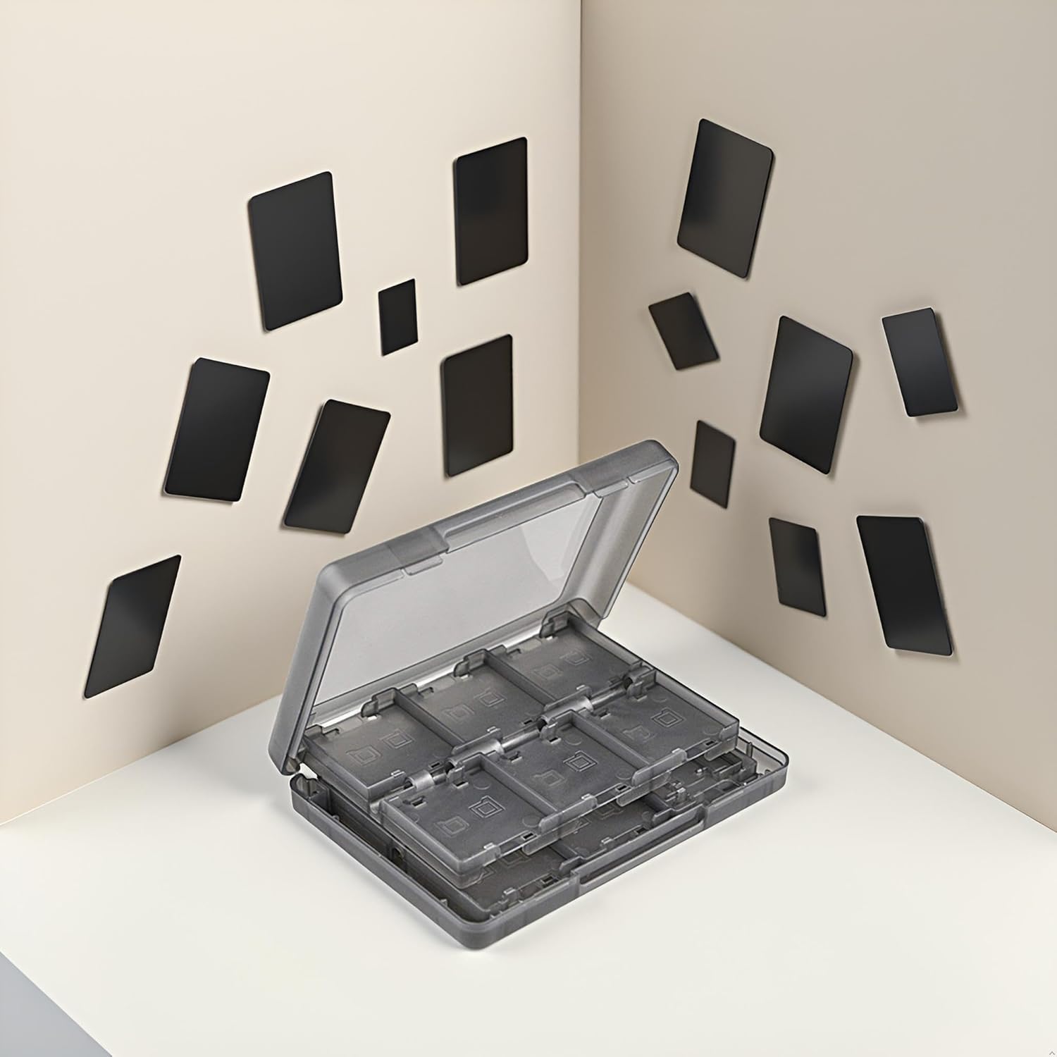 Black 26-in-1 Game Holder Case Fits up to 22 Games 2 SD Cards 2 Micro SD/TF Cards and 2 Stylus Pens for NEW 3DS / 3DS XL / 3DS LL — image 2