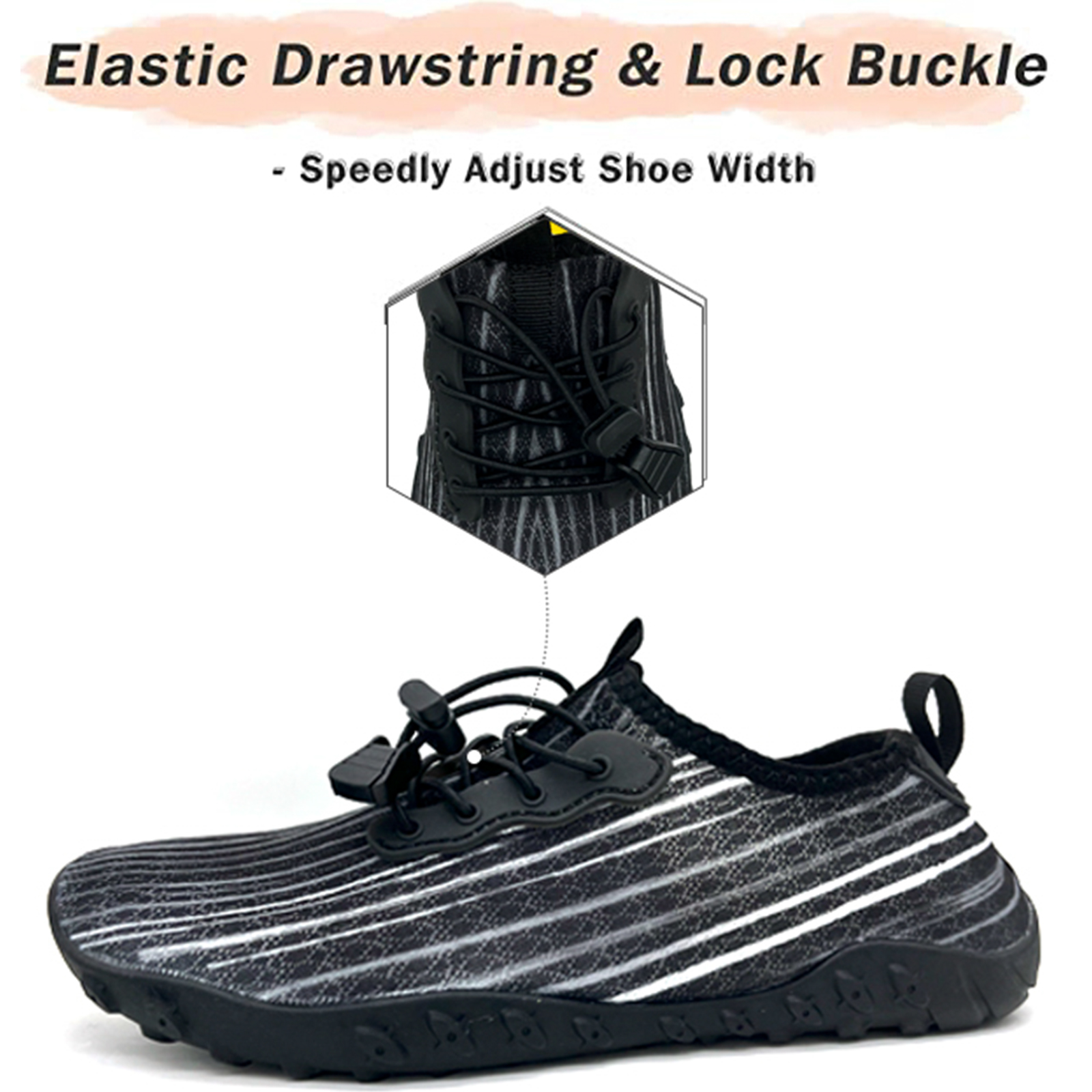 Water Shoes for Men and Women Soft Breathable Slip-on Aqua Shoes Aqua Socks for Swim Beach Pool Surf Yoga (Black Size US 7) โ image 3