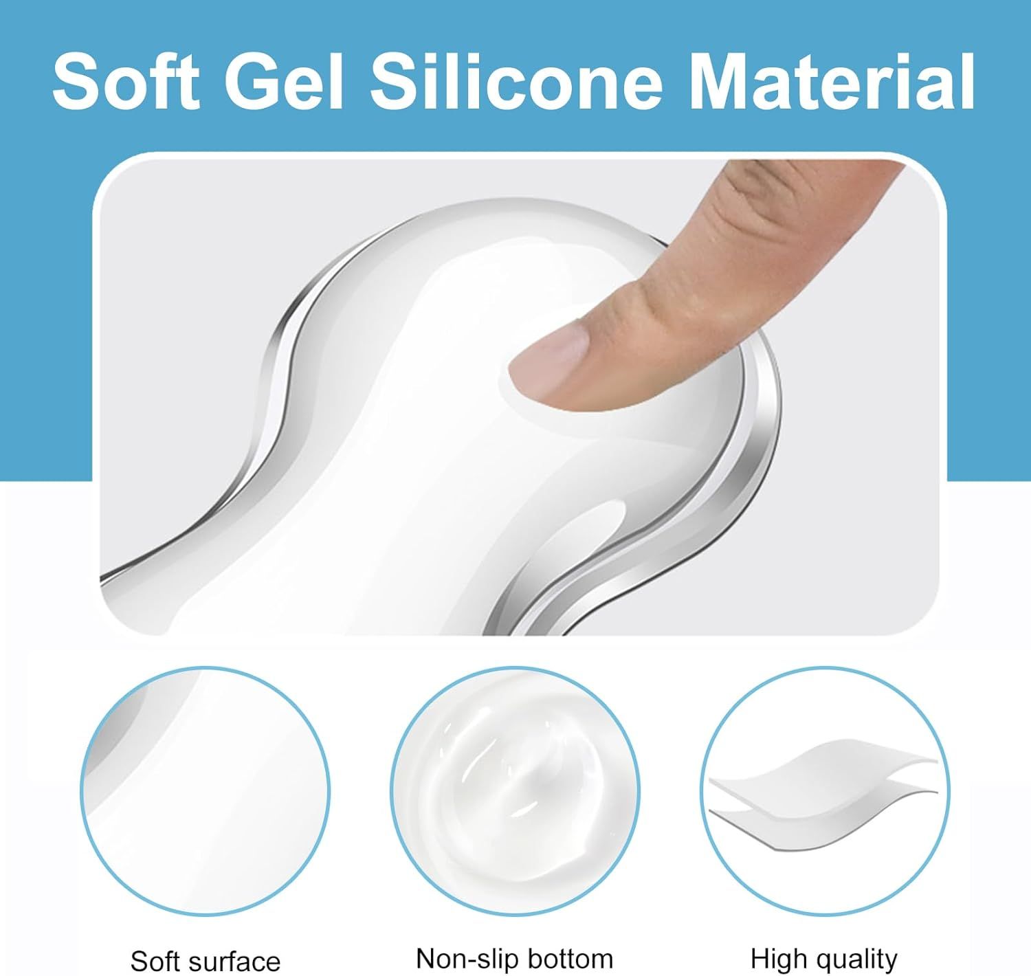 Gel Keyboard Wrist Rest Set - Ergonomic Computer Desk Pad for Typing Pain Relief, Cute Silicone Cushion for Support Hand & Arm, Comfortable Wrist Rest for — image 5