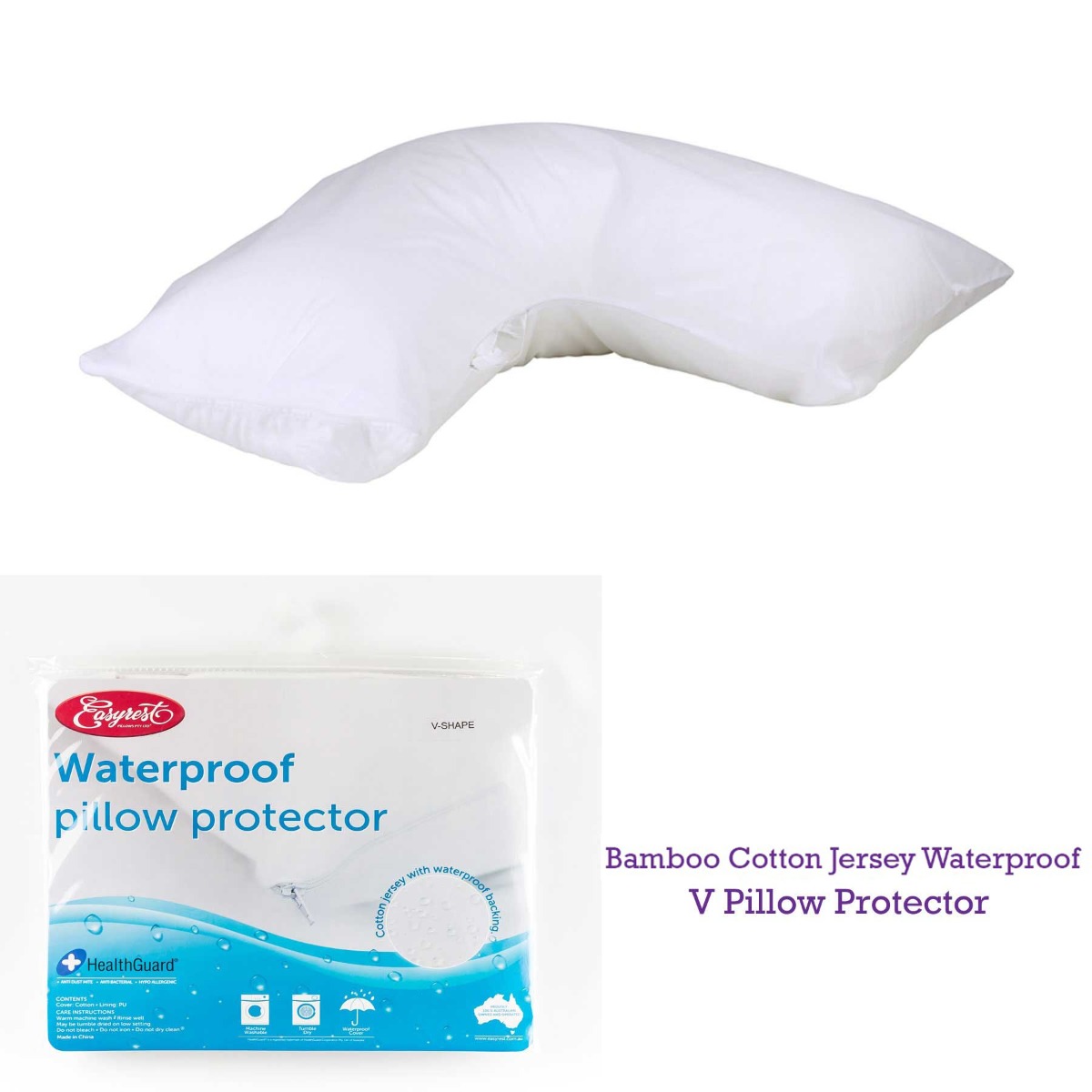Easyrest Bamboo Cotton Jersey Waterproof V Pillow Protector โ image 2