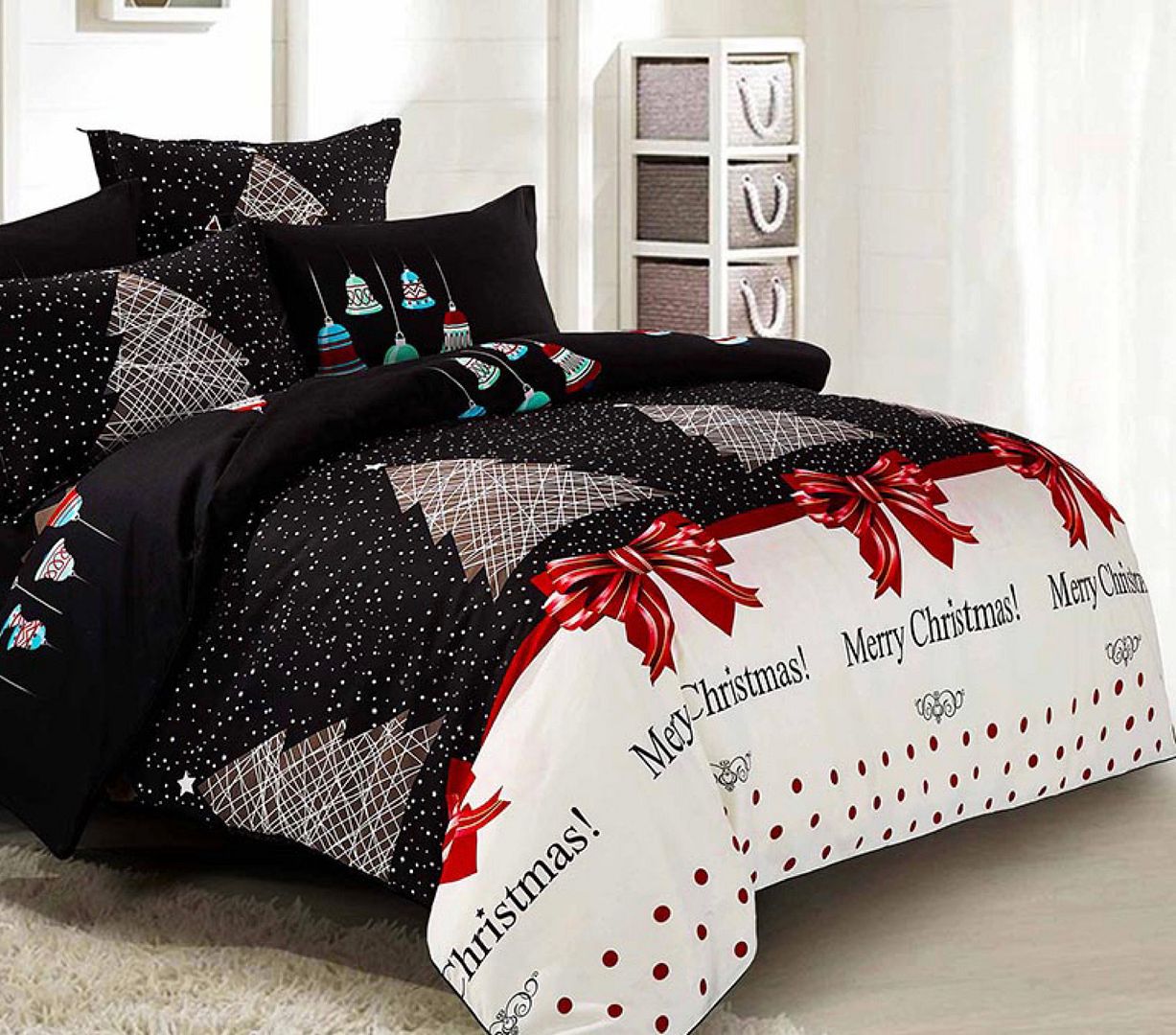 Merry Queen Size Christmas Quilt/Duvet Cover Set โ image 3
