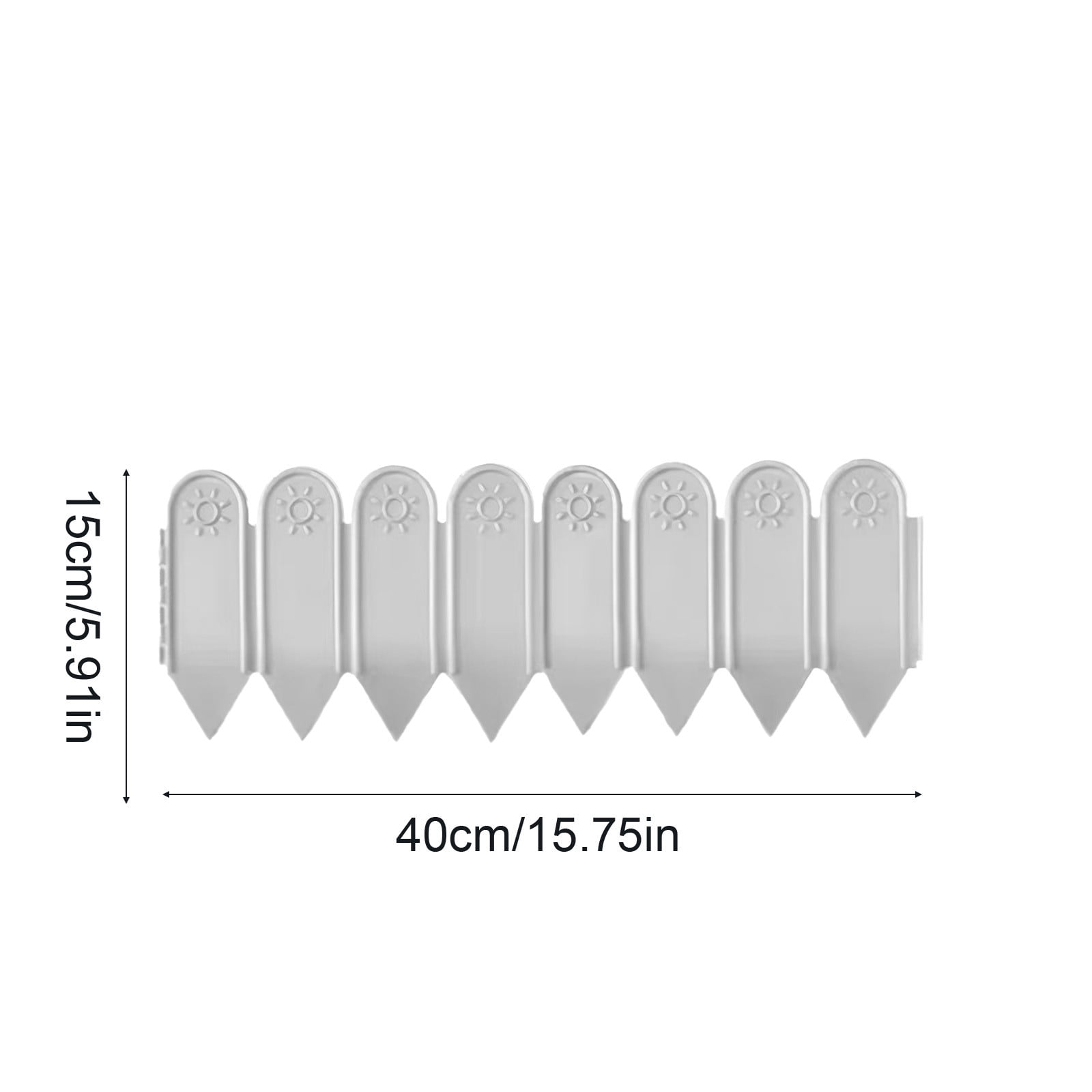 1 Piece 15 cm Plastic Garden Edging Border, Interlocking No Dig Lawn Edge for Flower Beds, Pathways, Landscaping and Patio Borders, White โ image 3