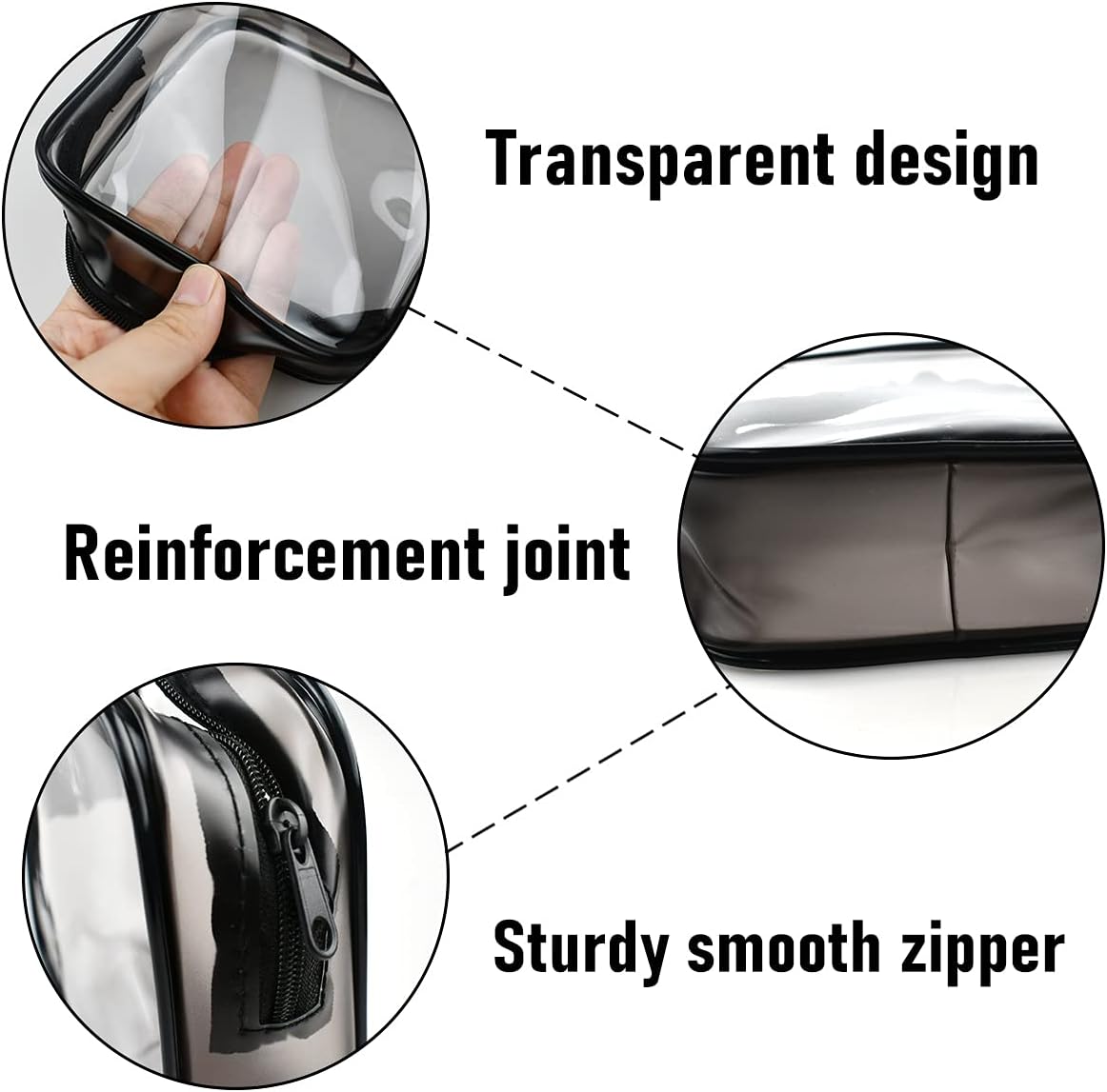 4 Pack Clear Cosmetic Bag for Travel - TSA Approved Toiletry Makeup Pouch Carry-on Airport Airline Compliant Portable PVC Waterproof With Zipper Women Quart — image 4