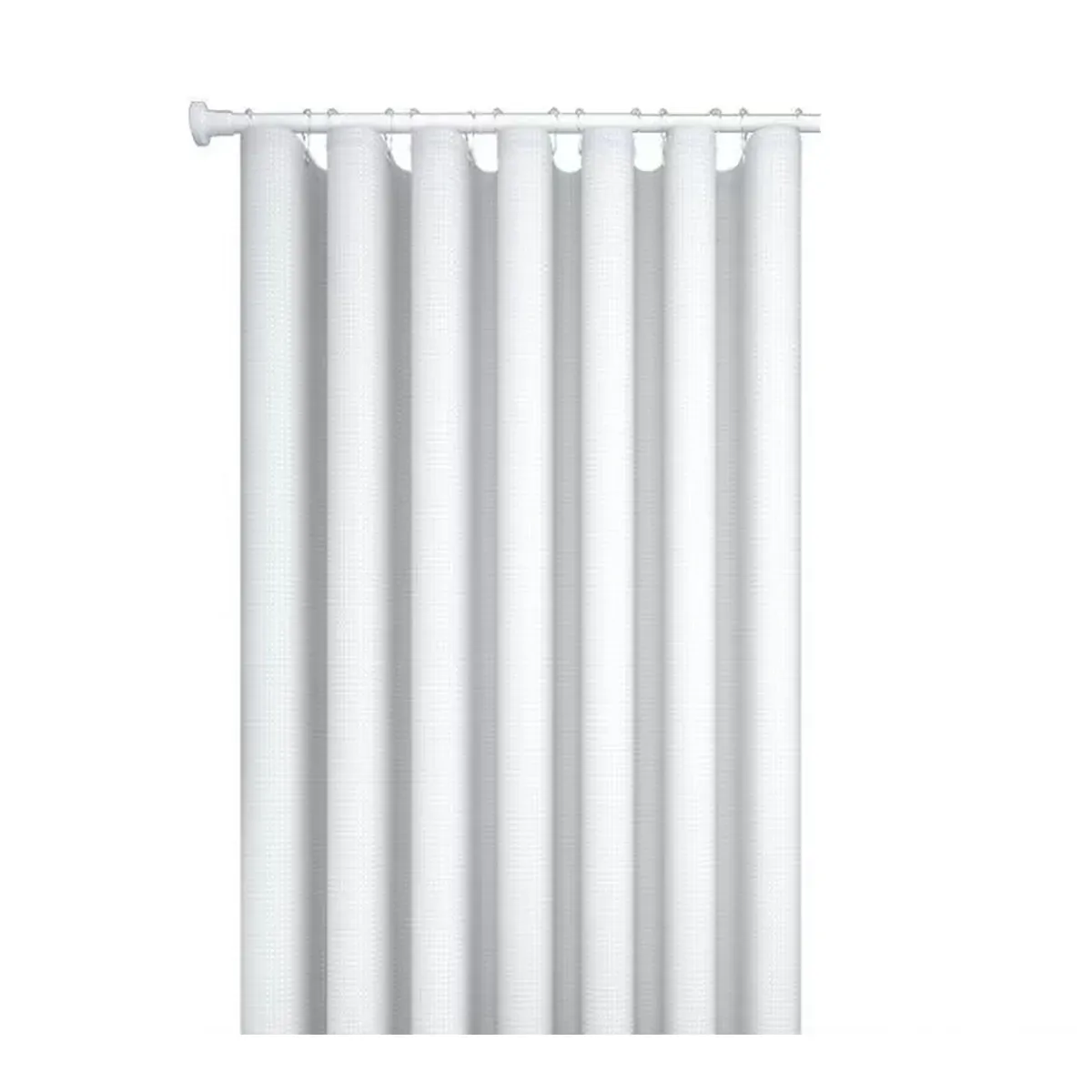 Cold White Waffle Shower Curtain Waterproof Bathroom Curtain Perforation Free — image 2