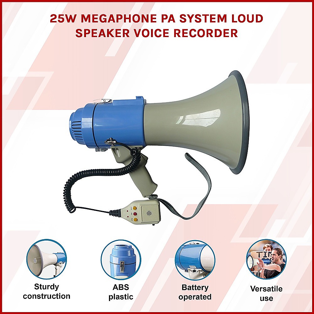 25W Megaphone PA System Loud Speaker Voice Recorder โ image 3