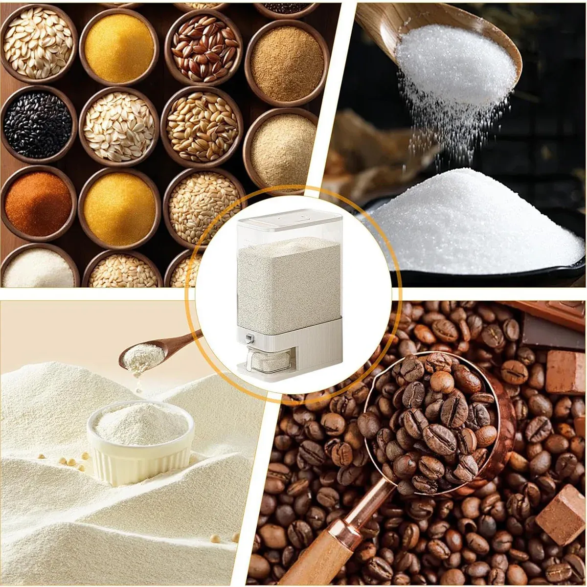 Rice Cereal Dispenser 10KG Grain Container Auto Food Storage Box Measuring Cup โ image 6