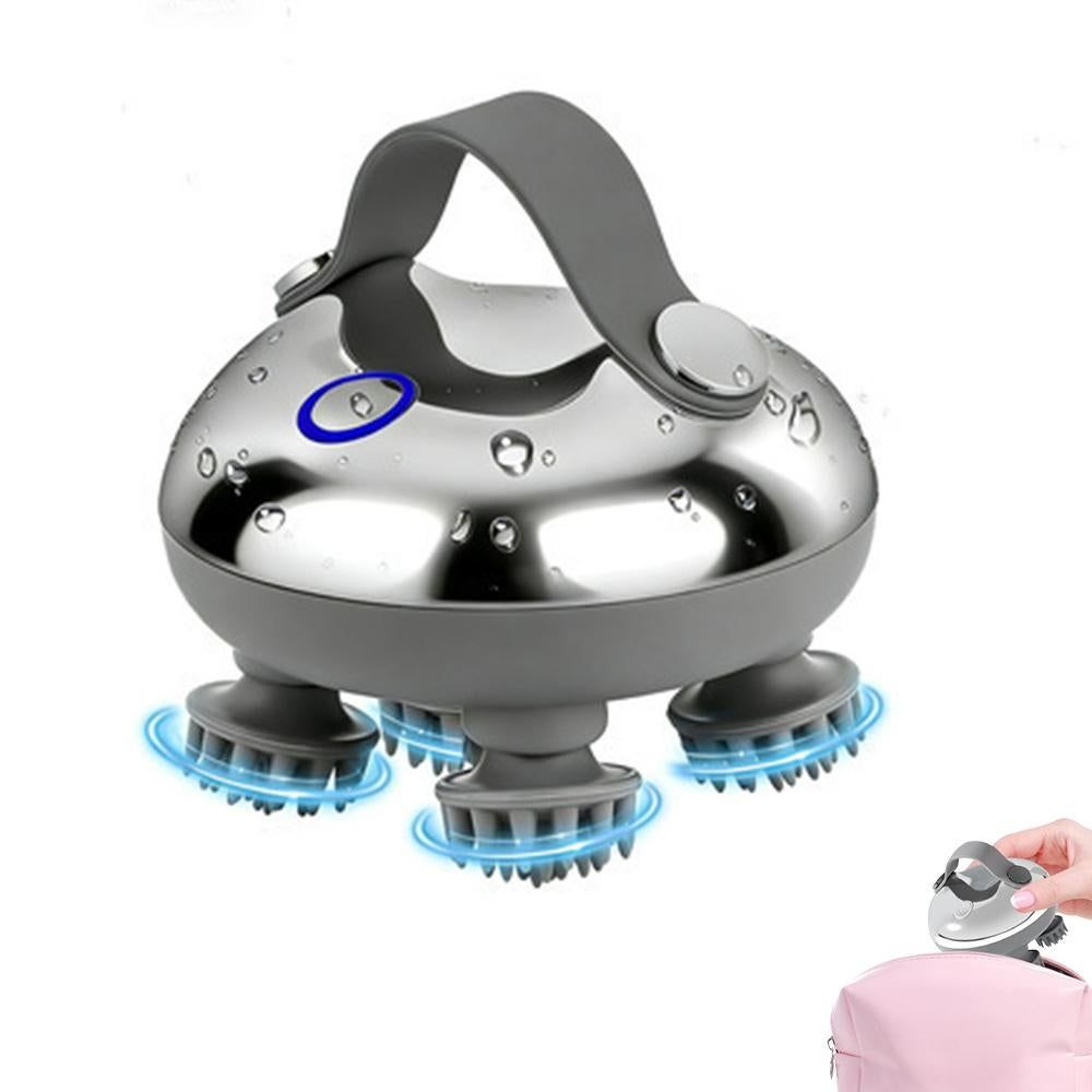 Electric Scalp Massager 3 Speed Water Resistant Head Massager For Fathday Gift - Silver