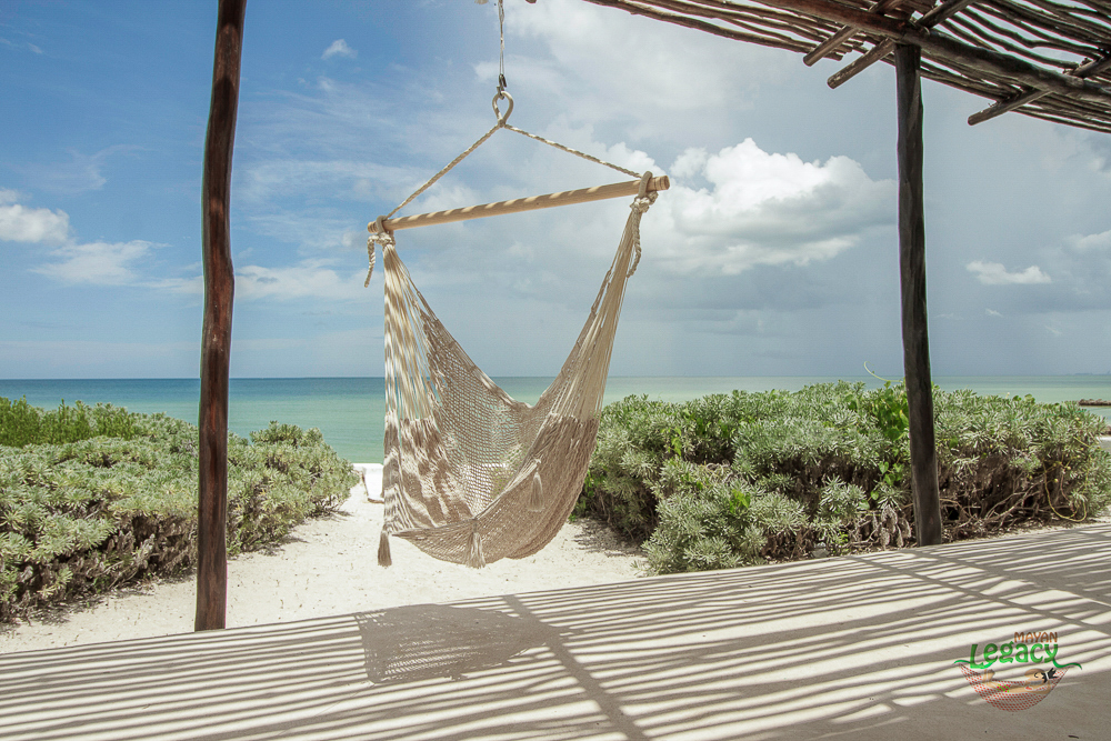 Mayan Legacy Extra Large Outdoor Cotton Mexican Hammock Chair in Cream Colour โ image 3
