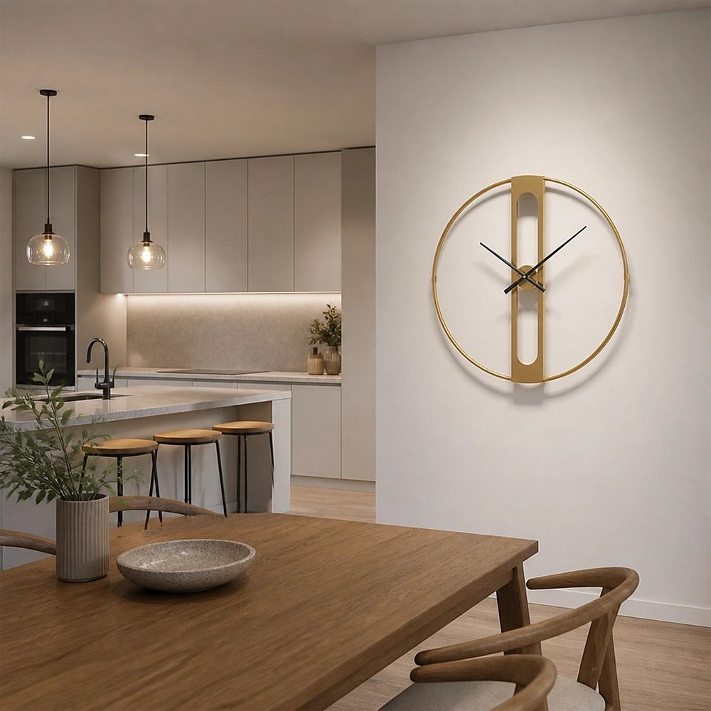 Gold Clover Metal Wall Clock — image 3
