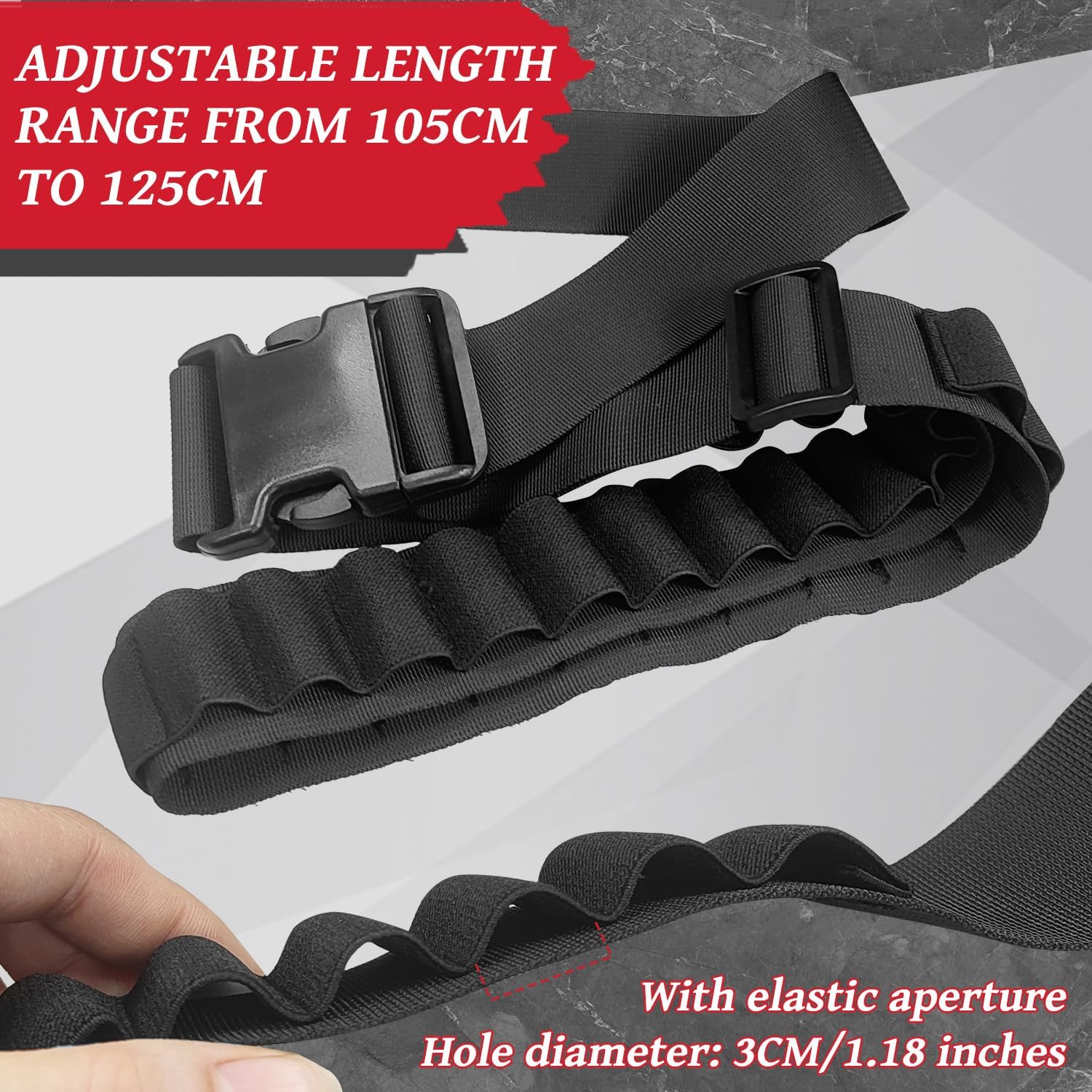 Adjustable Nylon Foam Dart Belt Strap Quick Release Buckle 27 Bullet Holes, Compatible for NERF Mega & N-Strike Elite Series, Ideal Boys Girls Gifts, Outdoor — image 2