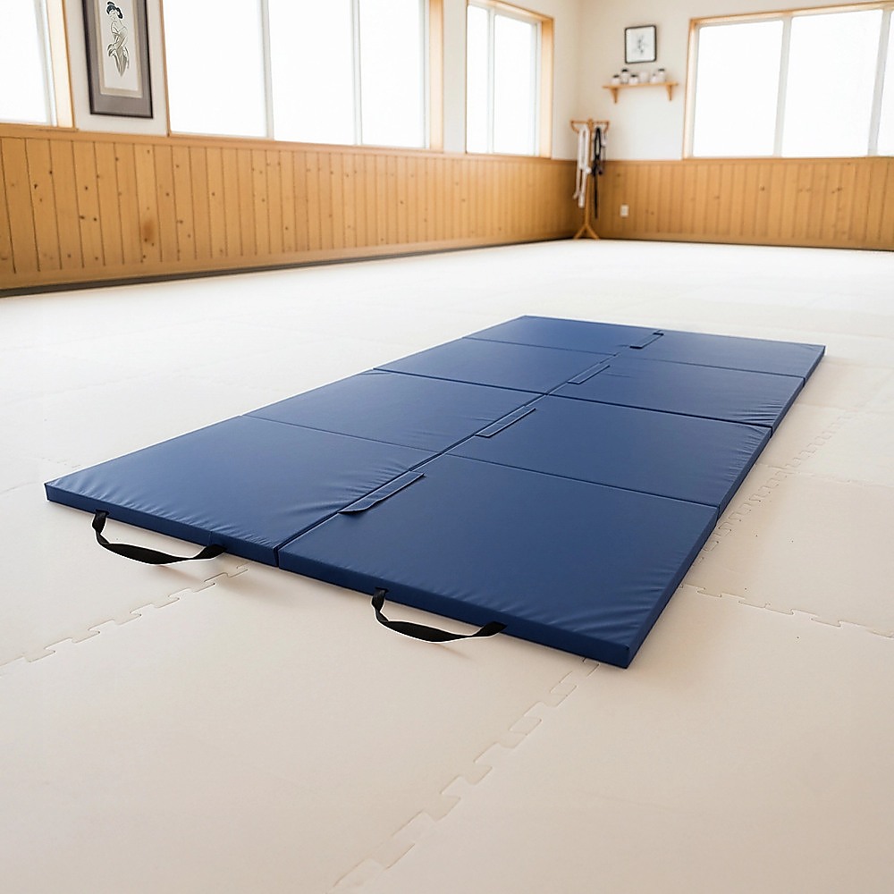 Folding Blue Exercise Mat – Gymnastics, Martial Arts, Yoga, Karate & Judo Training — image 2