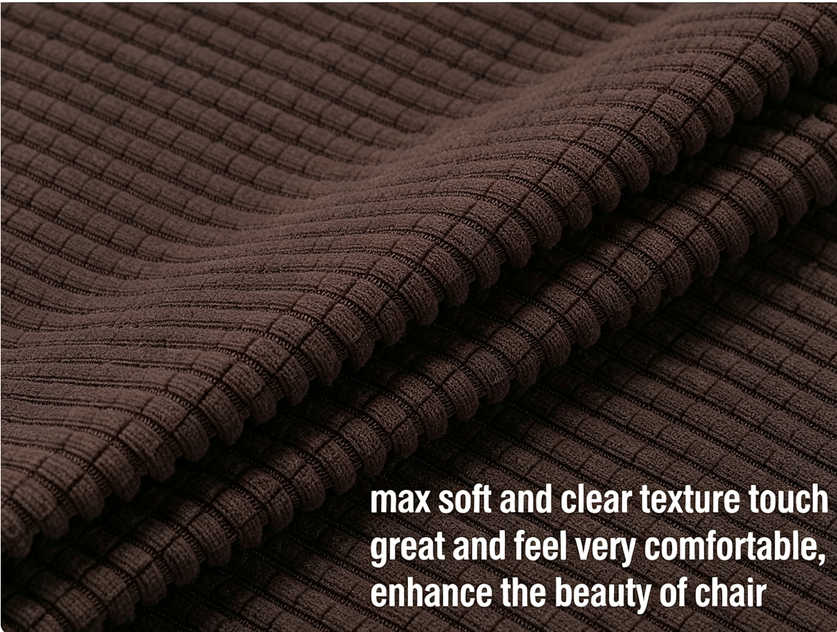 Stretch Full Cover Chair Cover 6-Pack - Waterproof Anti-Slip Elastic Seat Protector for Dining Room Hotel - Thick Warm Waffle Texture - Brown (6-Pack) — image 3