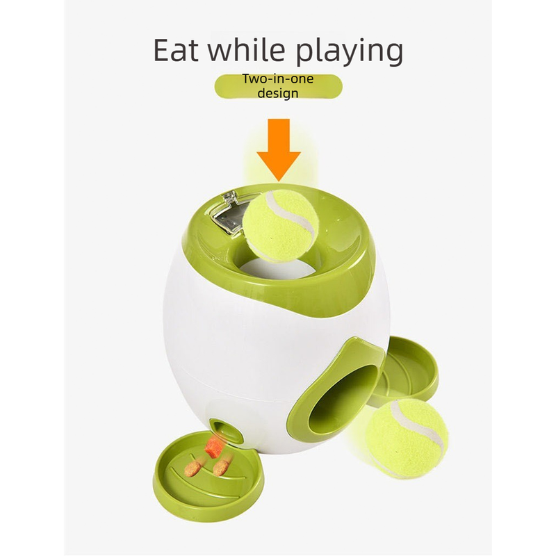 Pet Feeder with 2 Tennis Balls & 1 Spoon-Green — image 2