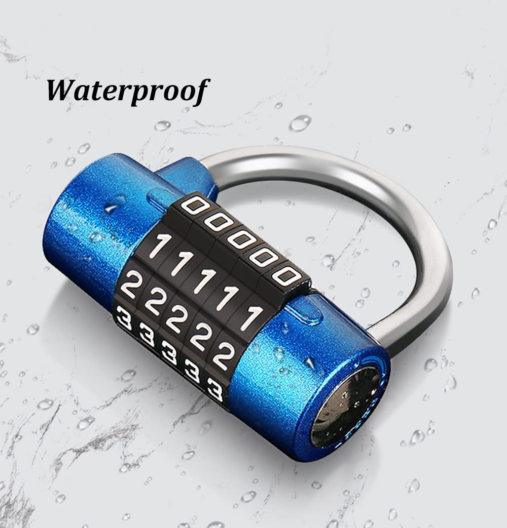 Combination Lock 5 Digital Resettable Code Combo Durable Compact Easy to Set and Use Security Safe for Case Gym Locker Blue โ image 5