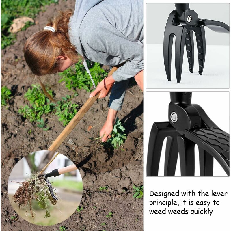 Tools Garden Manual Weeder Knife, Gardening Weed Puller Claw Tool, Hand Weeder Tool With 4 Claws, DAndelion Weed Puller โ image 4