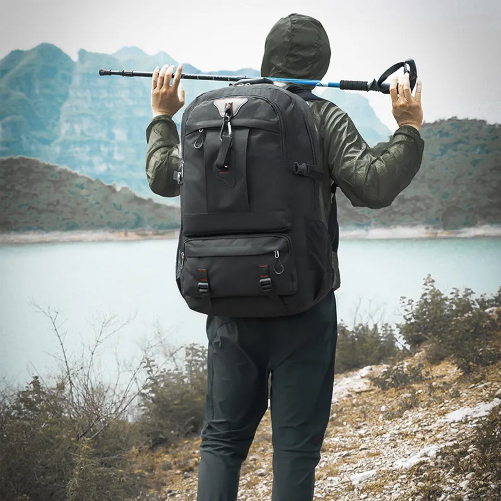 60L Travel Boarding Backpack Outdoor Trekking Luggage Hiking Camping Rucksack Large Capacity Storage Backpack(Khaki) — image 3