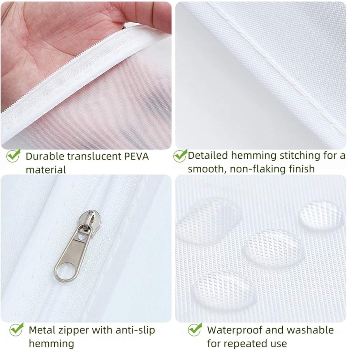 5-piece - Garment bag - dust cover - clothing storage bag - central zipper - storage accessories - suitable for wardrobe storage and travel - white - 60*120 cm — image 2