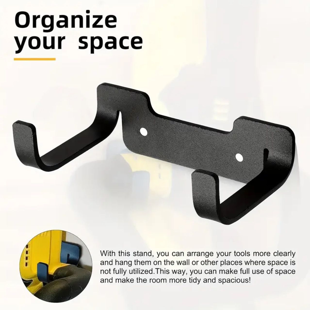 Hedge Trimmer Wall Mount Hanger for Hedge Trimmer,Wall Mounted Holder, Storage Hook Bracket,Hook for Outdoor Power Tools (Black ) โ image 2
