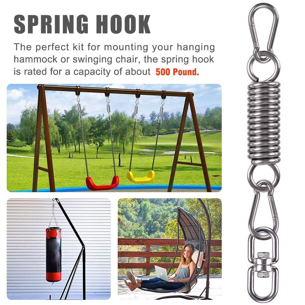 Hammock Chair Hanging Kit Swing Spring Hardware, Heavy Duty Suspension Swivel Hanger Hook for Punching Bags, Heavy Bag โ image 3