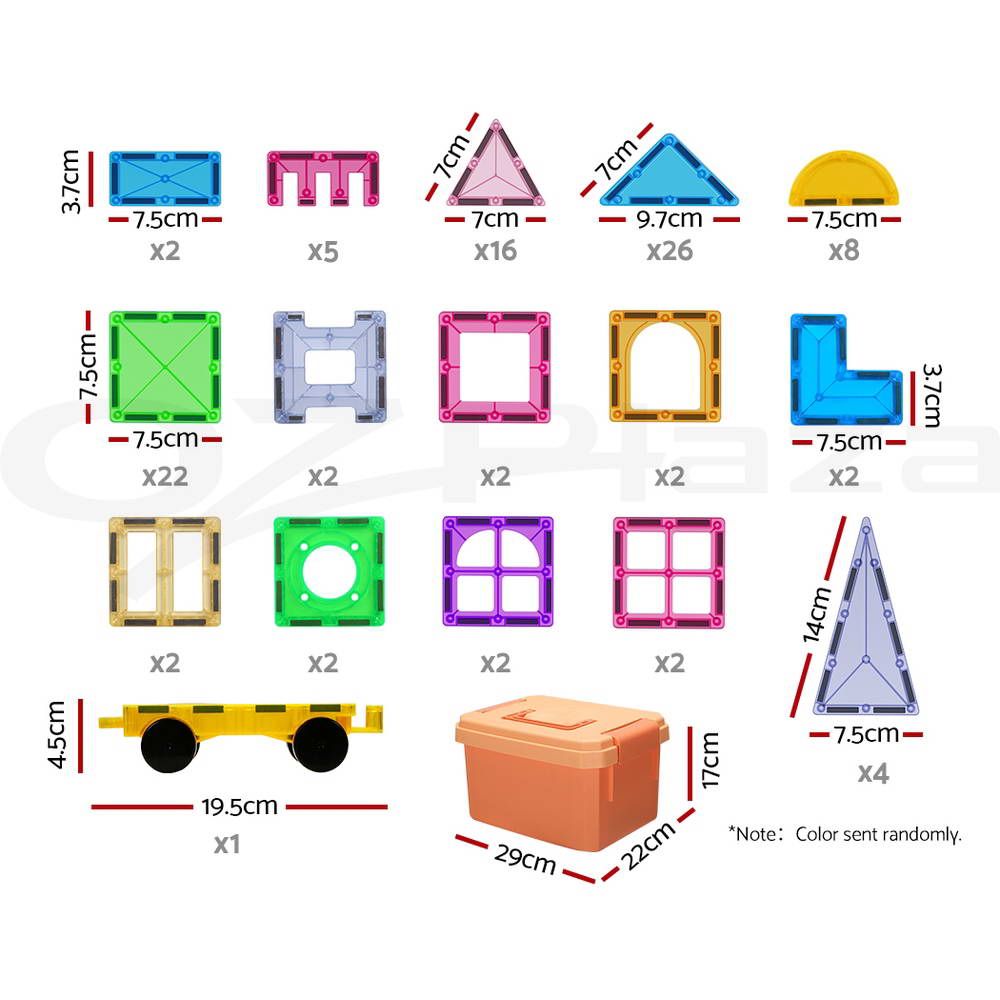 Keezi 100pcs Kids Magnetic Tiles Blocks Building Educational Toys Children Gift โ image 3