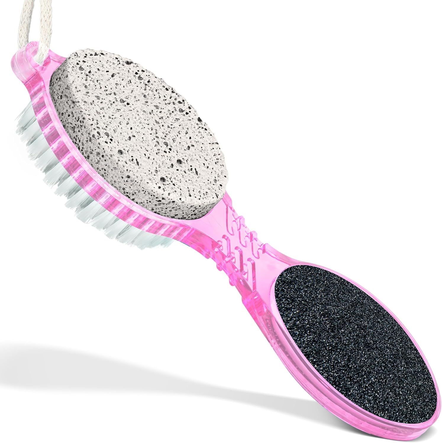 (4 in 1) Pedicure Paddle Kit Tool with Pumice Stone for Feet, Foot Hand Toe Nail Cleaning Brush, Metal File and Emery Board, Manicure Foot Rasp Callus Remover โ image 3