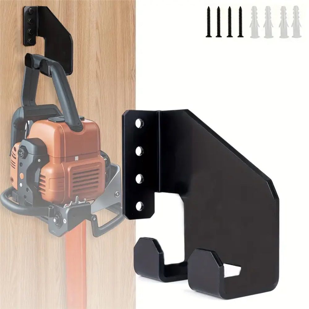 Chainsaw Holder, 2 Pack Heavy-Duty Chainsaw Wall Mount Bracket, Chainsaw Hanger Pads for Garage Organization, Storage Organizer - Black โ image 2