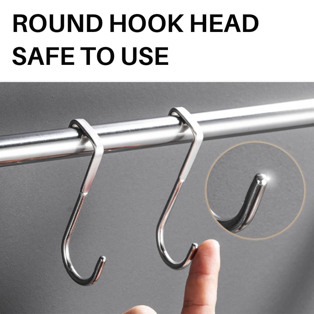 5pcs 304 Stainless Steel Cupboard Drawer Dual Hook Cabinet Hanger Towel Hooks Over Door Hooks for Clothes Hangers โ image 2