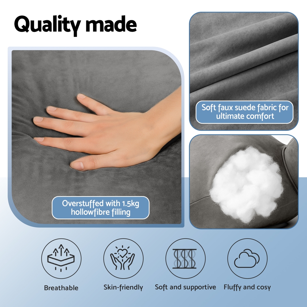 Giselle Reading Pillow Back Rest Lumbar Support Cushion Grey โ image 5