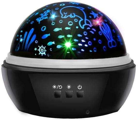 Galaxy Lamp Star Projector with Underwater Effect for Magical Atmosphere, Black — image 4