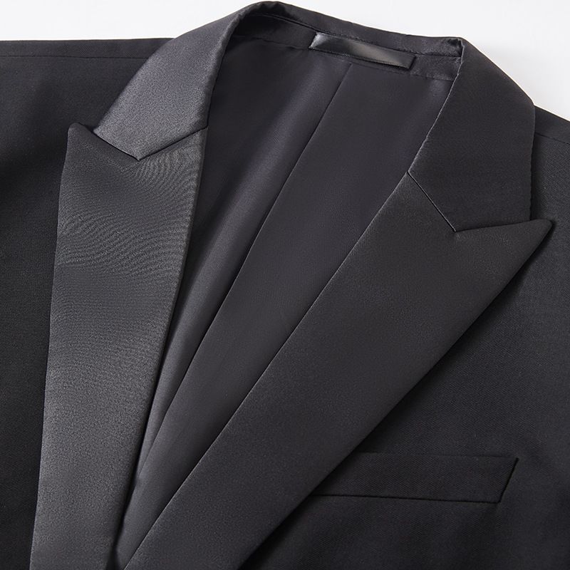 POSHAWN Mens 3 Piece Suit Double Breasted Black XXL — image 3