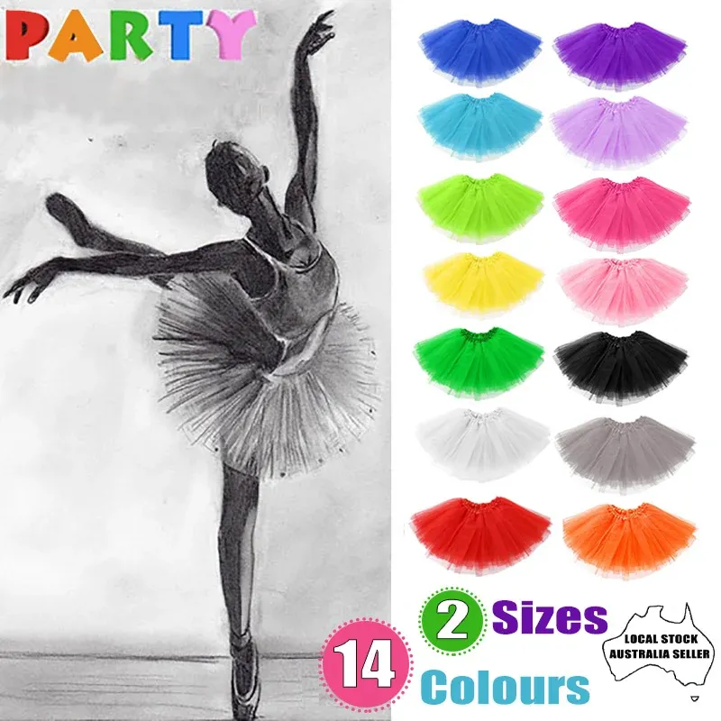 Girls Tutu Skirt Princess Dressup Party Costume Ballet Dancewear - Rose red — image 2