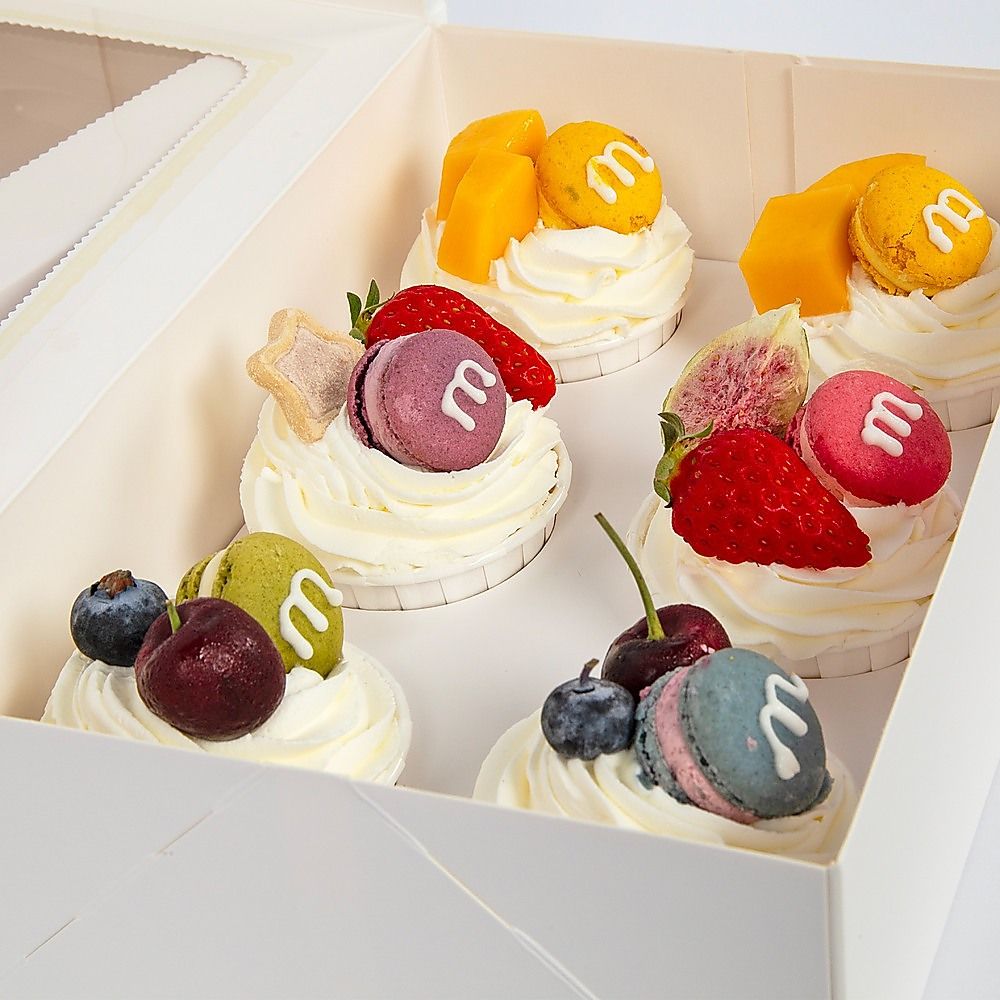 Cupcake Box 6 Holes Window Cake Party Favour 100 Boxes