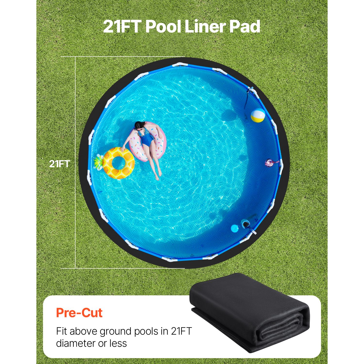 21ft Round Pool Liner Pad, Pool Liner Pad for Above Ground Swimming Pools, Extra-Thick Pool Mat, Prevents Punctures, Recycled Geotextile Material Underlayment โ image 5