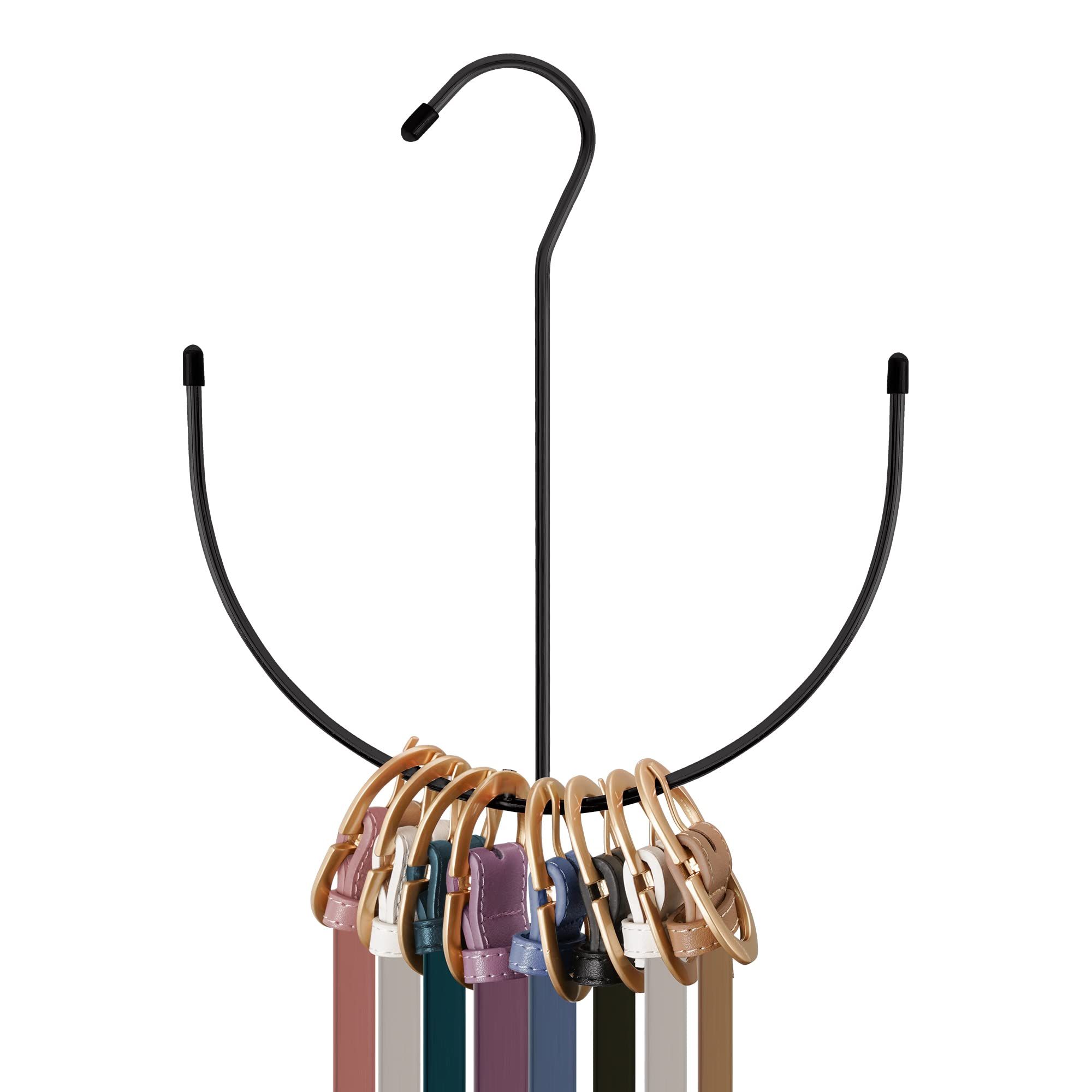 Belt Hangers, Belt Rack Black Closet Accessories Organizers, Closet Organizer Hook Rack for Belt, Ties, Scarves, Camisoles