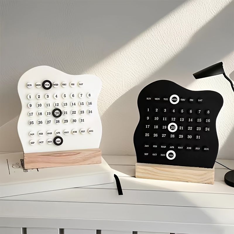 Handmade Perpetual Calendar Ring Table Calendar Desktop Ornament, Made of Acrylic with High Aesthetic Value. Serves As Photo Prop, Ideal for Housewarming — image 3