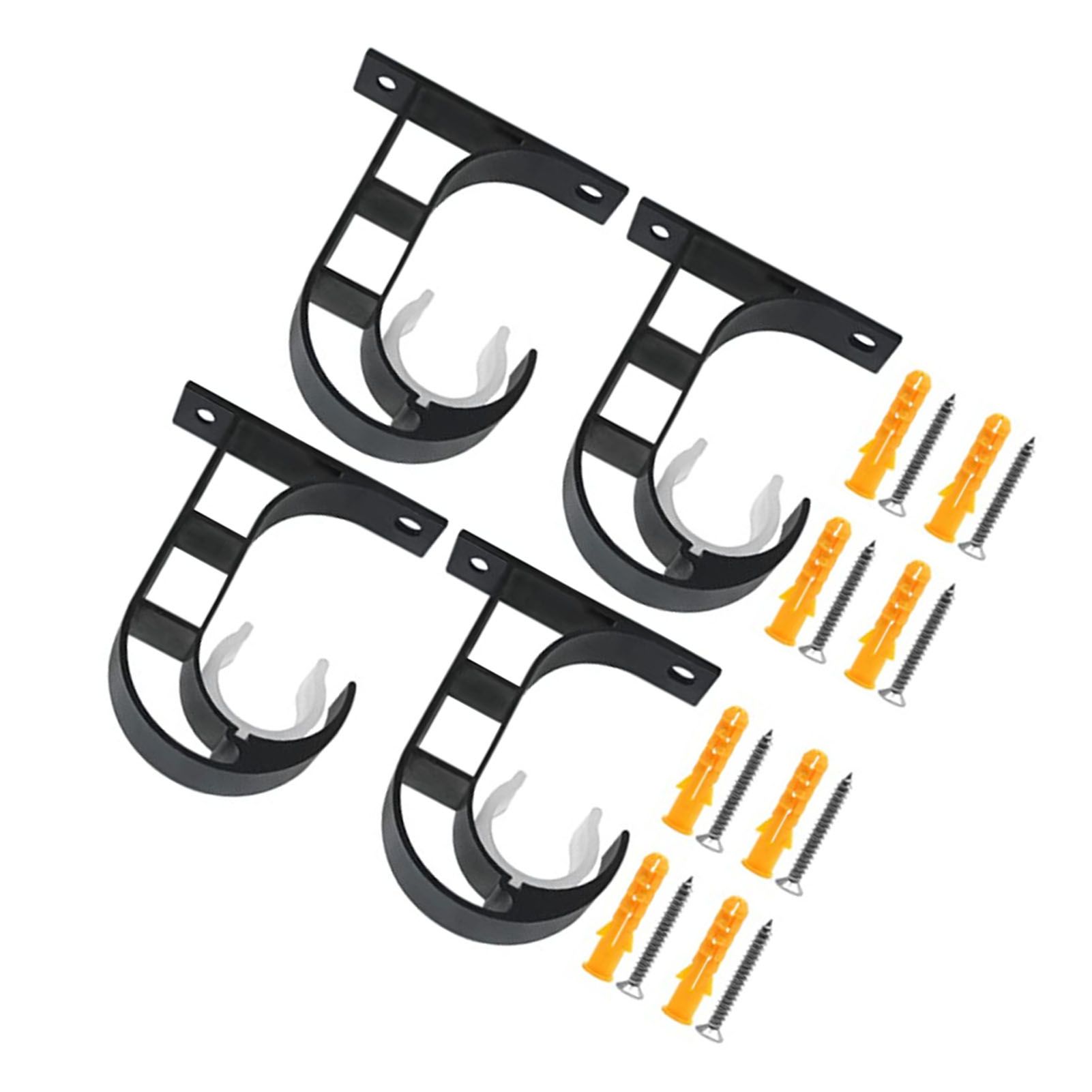 4 Set Curtain Rod Bracket Thickened Aluminum Alloy Black Paint Spraying Rust Prevention Curtain Rod Fixing Hook โ image 4
