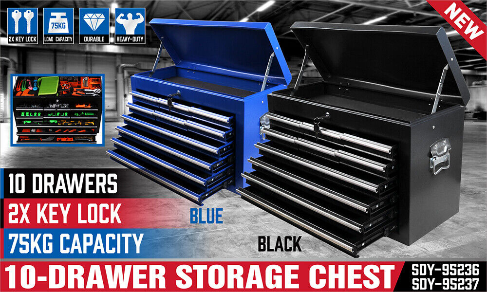 HORUSDY 10-Drawer Tool Box Chest Toolbox Lockable Drawer Cabinet Garage Storage — image 2