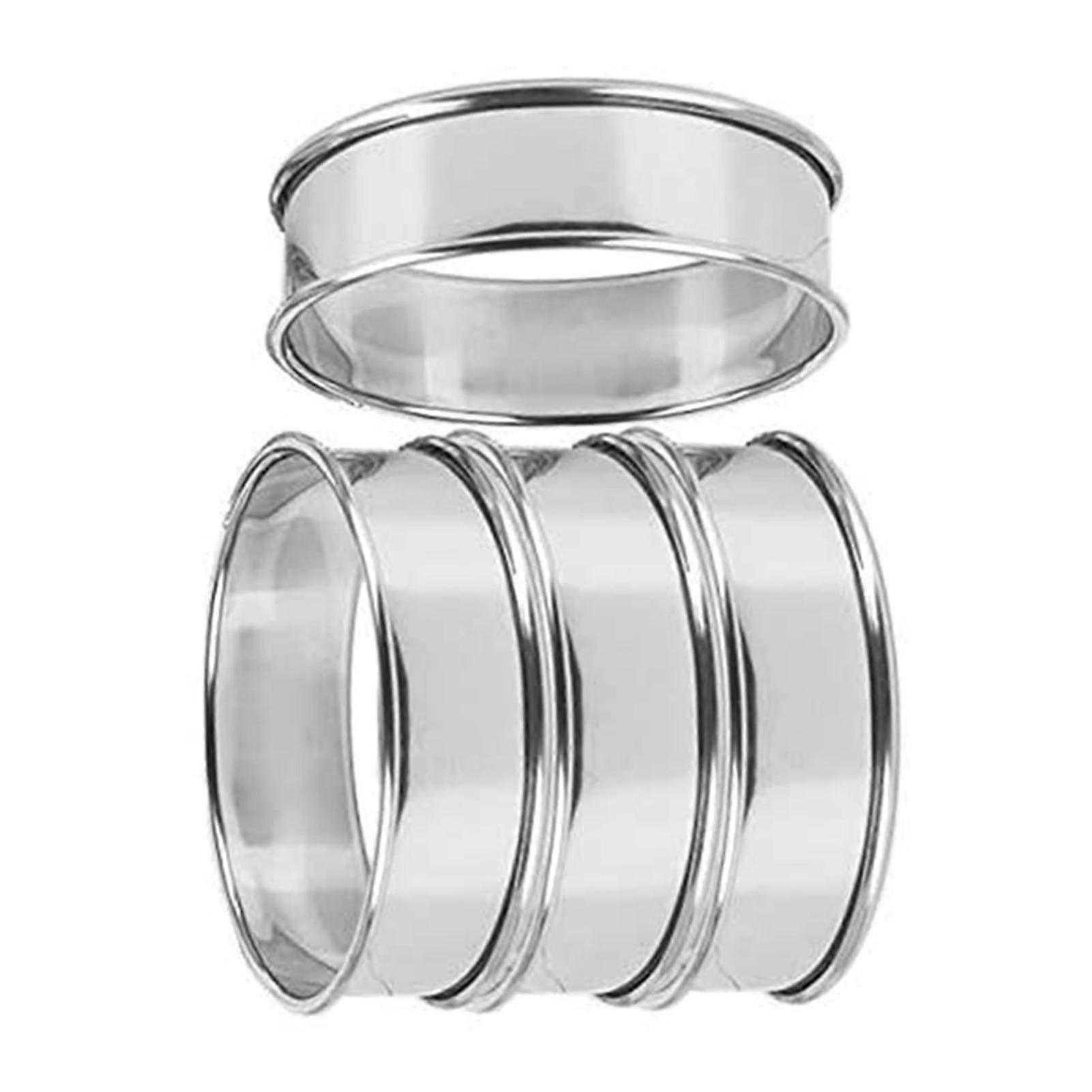 4pcs Stainless Steel Muffin Rings Nonstick Muffin Rings Pastry Rings for Home Baking — image 3
