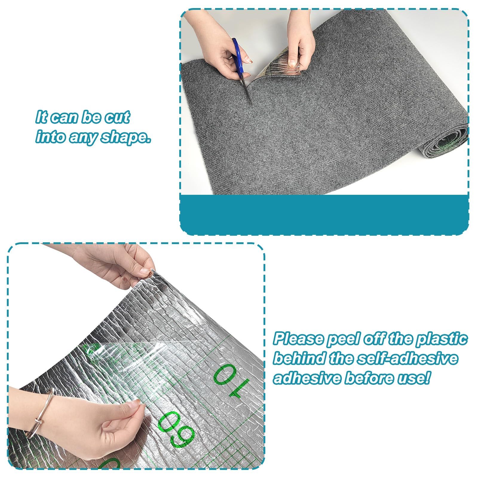 Trimmable Cat Scratching Post Carpet Covered 78.7”x15.8” Self-Adhesive Cat Tree Shelves Replacement Parts Mat Cat Scratcher (Gray) — image 4