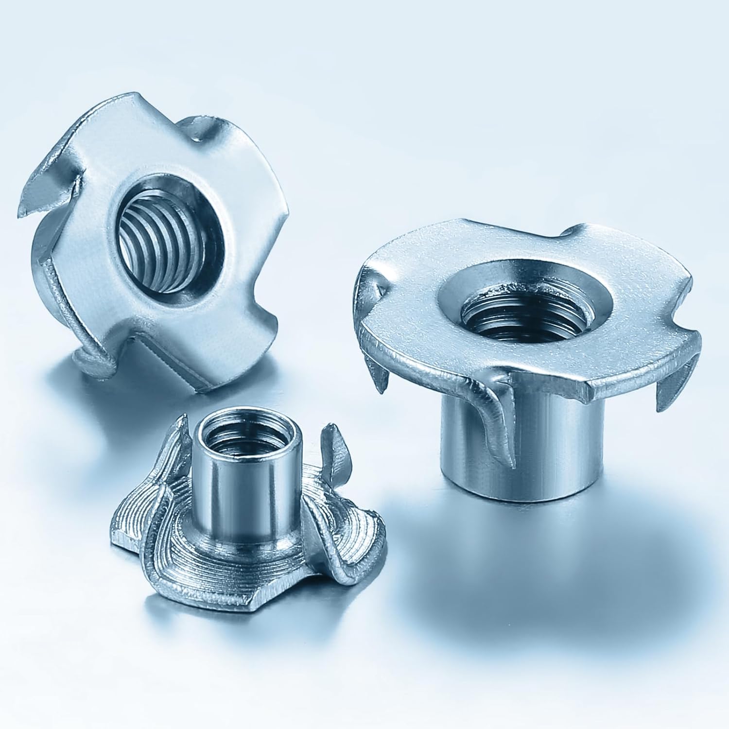 T-Nuts 1/4 * 20 (100 pcs), zinc Plated Steel, for Wood, Climbing Holds and cabinets โ image 4