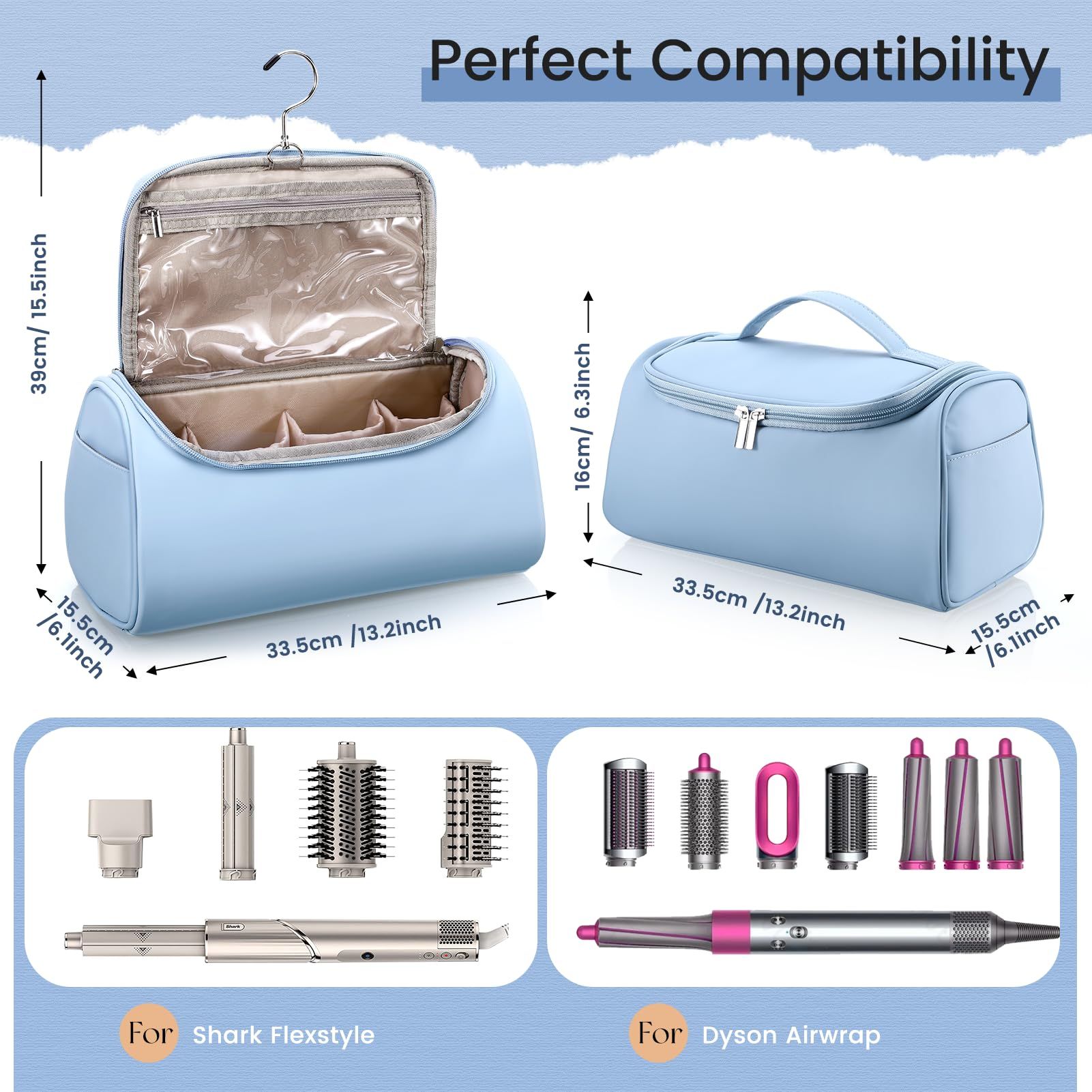 Carrying Case, Travel Case ， Waterproof Travel Storage Bag, Potable Travel Carrying Case for Style Hair Tools Travel Bag — image 2