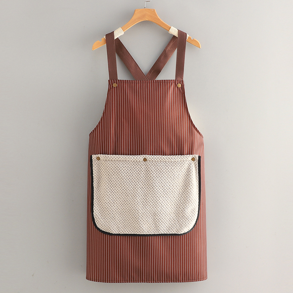 Apron - Kitchen Apron - Waterproof and Stain Resistant - Professional Cooking Apron - With Pockets and Removable Towels - Apron for Women and Men - Coffee