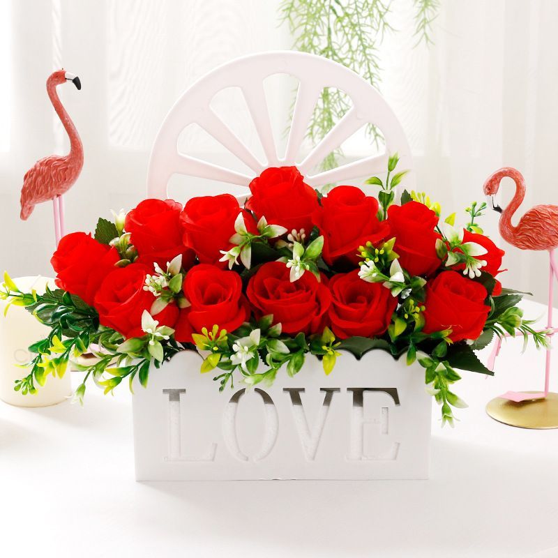 Artificial Sunflowers Wall Hanging Flowers Simulation Flower Basket Living Room - Multi-color - Size 14 — image 5