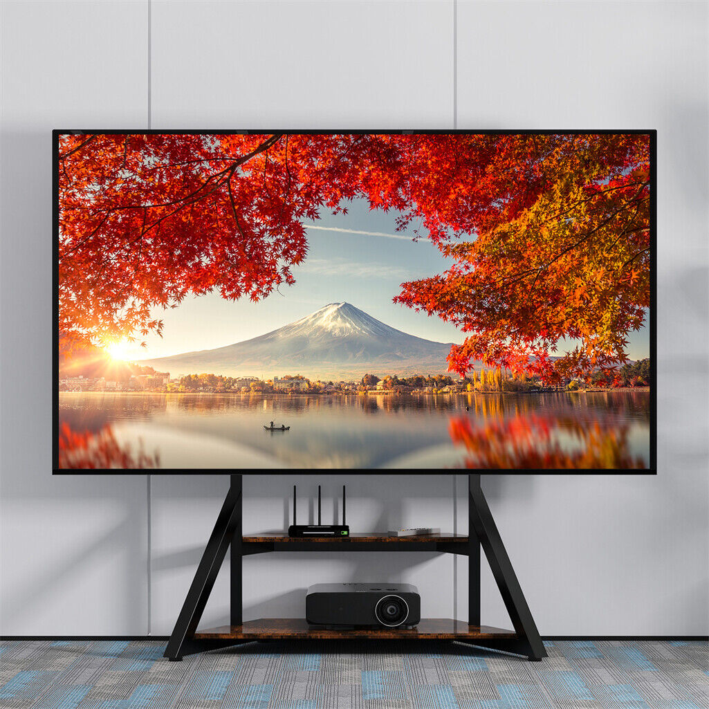 Reinforced Metal 40-100" Tv Floor Stand 2 Tier Shelf Tv Mount Adjustable Height โ image 4