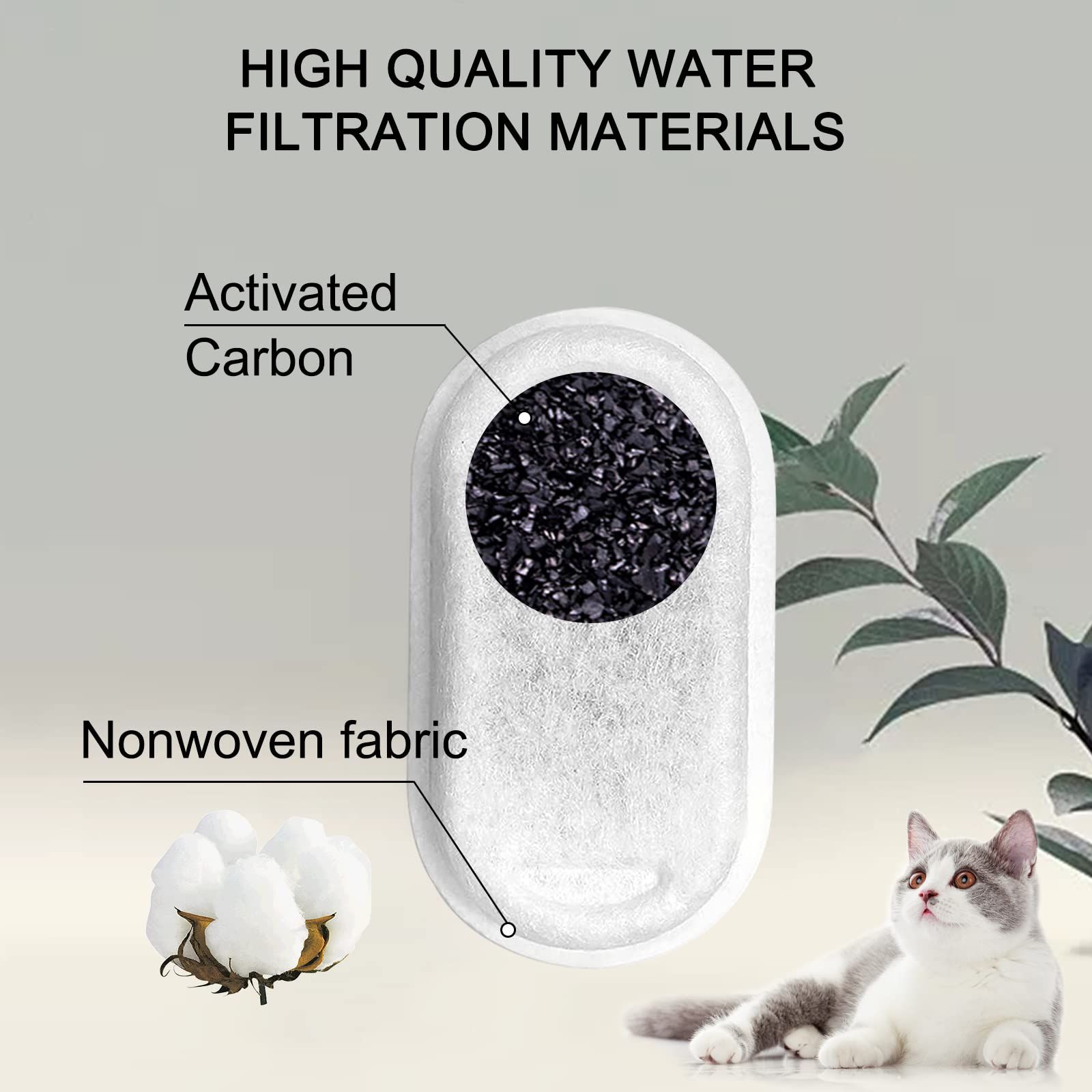 Cat Water Fountain Filters for Stainless Steel Pet Water Dispenser Fountain Filter Replacement with Sponges ( Filters& Sponges) โ image 2