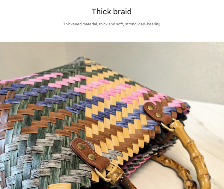 Black-coated Dog Vintage Striped Dachshund Woven Tote Bag - Stylish Hand-Carry Beach Bag for Women โ image 2