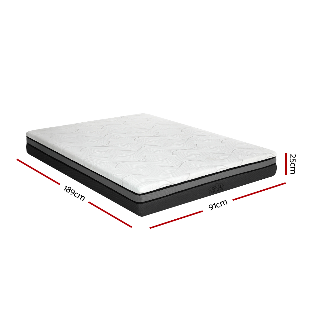 Giselle Bedding Memory Foam Mattress Bed Cool Gel Non Spring 25cm Single โ image 2