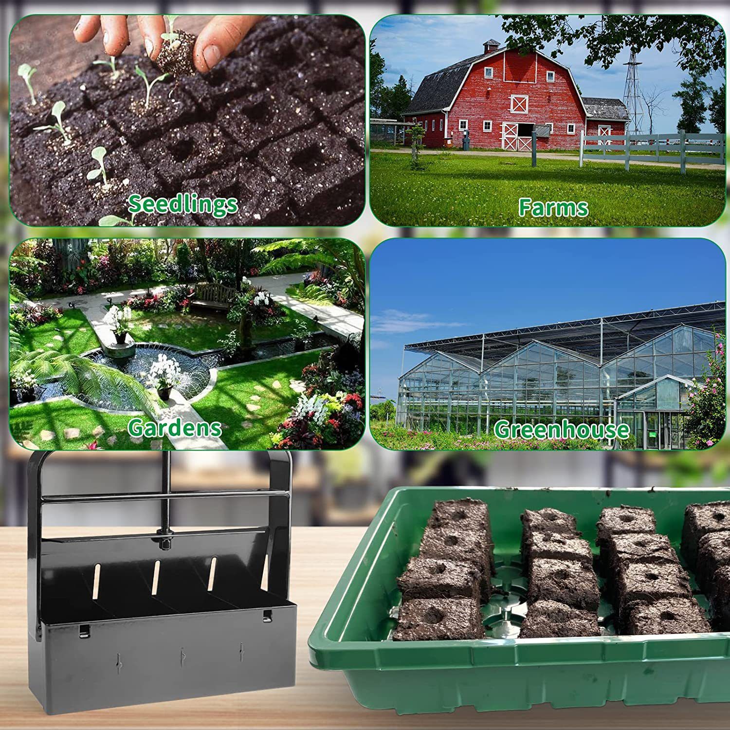 Soil Blocker with Comfortable Handle, Germination,Grow Seedling,No Transplant Shock for Garden Soil Potting Outdoor Plants Used — image 3